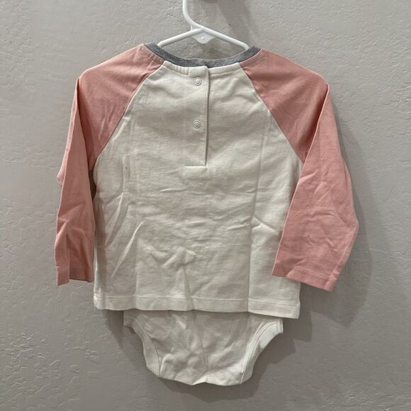 Baby Boden Pink Reindeer Long Sleeve Shirt Onesie - Picture 8 of 8